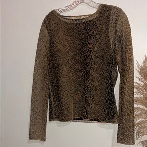 Melrose and Market Brown Patterned Long Sleeve Top